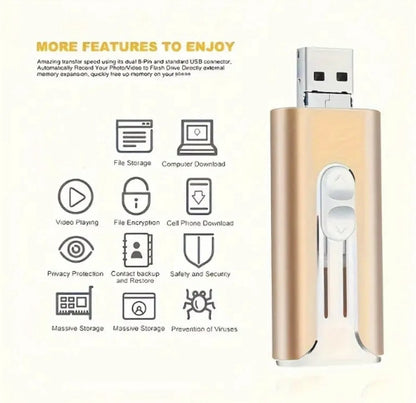 🌟High-capacity 3-in-1 USB flash drive
