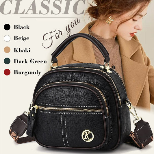 👜Classic Leather Crossbody Bag with Adjustable Strap & Multiple Pockets✨