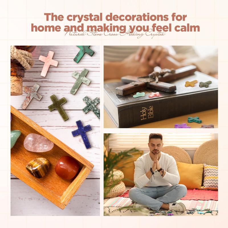 ✨Easter Cross Crystal Stone Natural Crystal Pocket Stone✝️