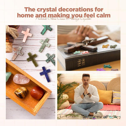 ✨Easter Cross Crystal Stone Natural Crystal Pocket Stone✝️