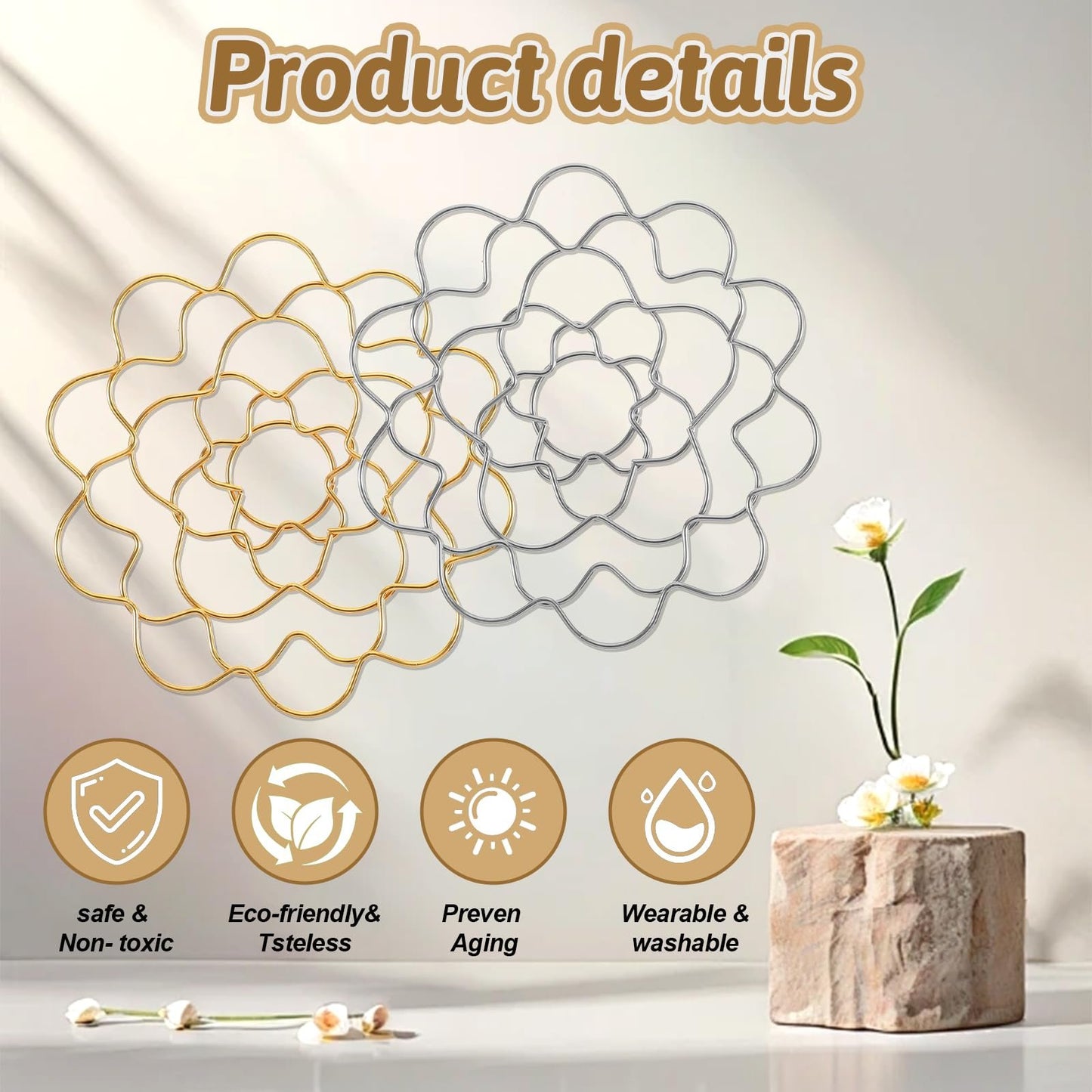 🌸Stainless Steel Floral Grid Organizer♻️