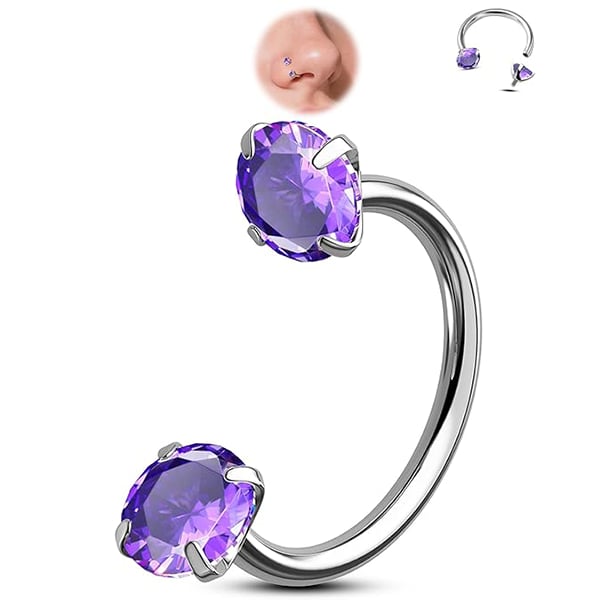 🔥Last Day 50% OFF - Horseshoe Gem Nose Ring – Internally Threaded & Comfortable