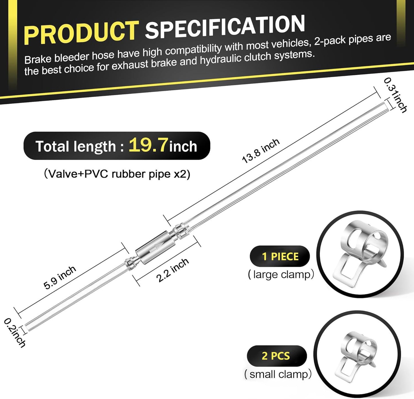 Brake Bleeder Hose One Way Check Valve