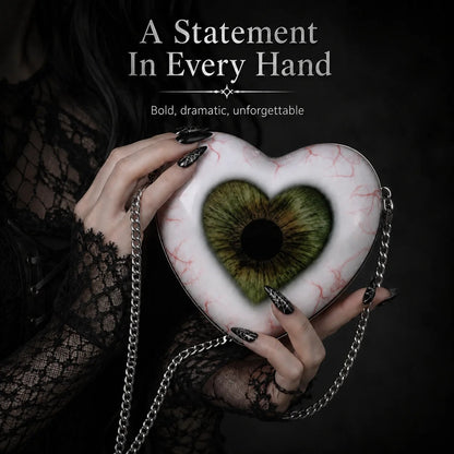 🖤👁 Gothic Heart Eye Statement Crossbody Bag
