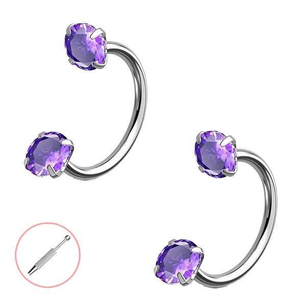 🔥Last Day 50% OFF - Horseshoe Gem Nose Ring – Internally Threaded & Comfortable