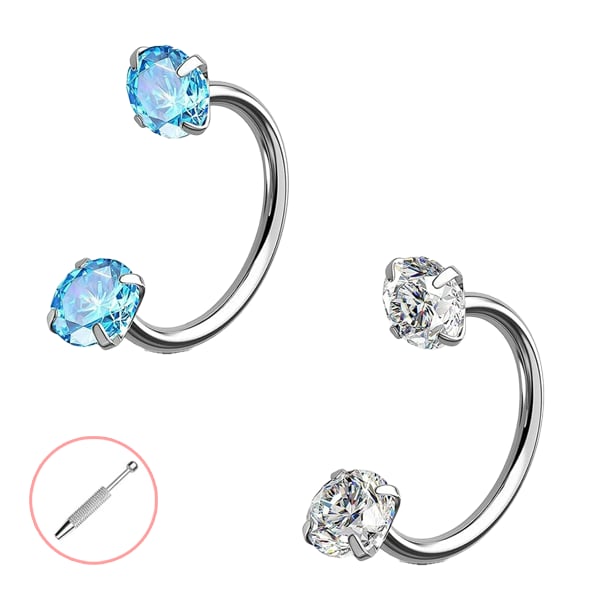 🔥Last Day 50% OFF - Horseshoe Gem Nose Ring – Internally Threaded & Comfortable