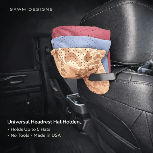 Universal Headrest Hat Holder for Trucks Cars & SUVs | Holds 5 Hats