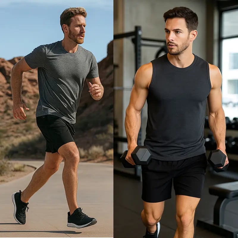 3-Pack Men's 2 in 1 Quick Dry Gym Running Shorts With Liner