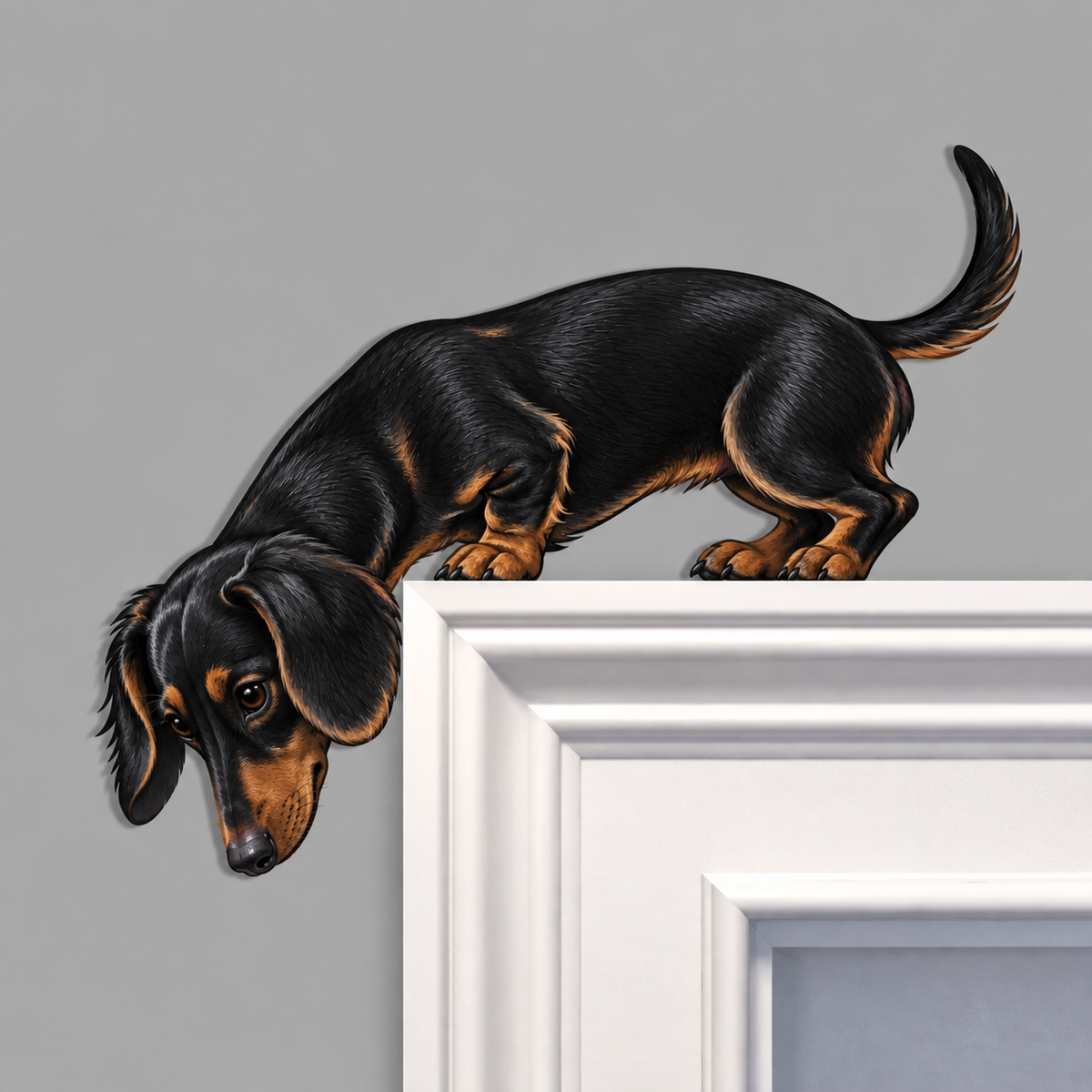 Wooden Dachshund Door Topper