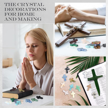✨Easter Cross Crystal Stone Natural Crystal Pocket Stone✝️