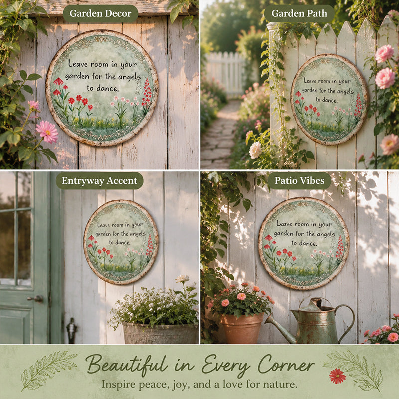 ✨ Angel Dance Round Metal Wall Sign