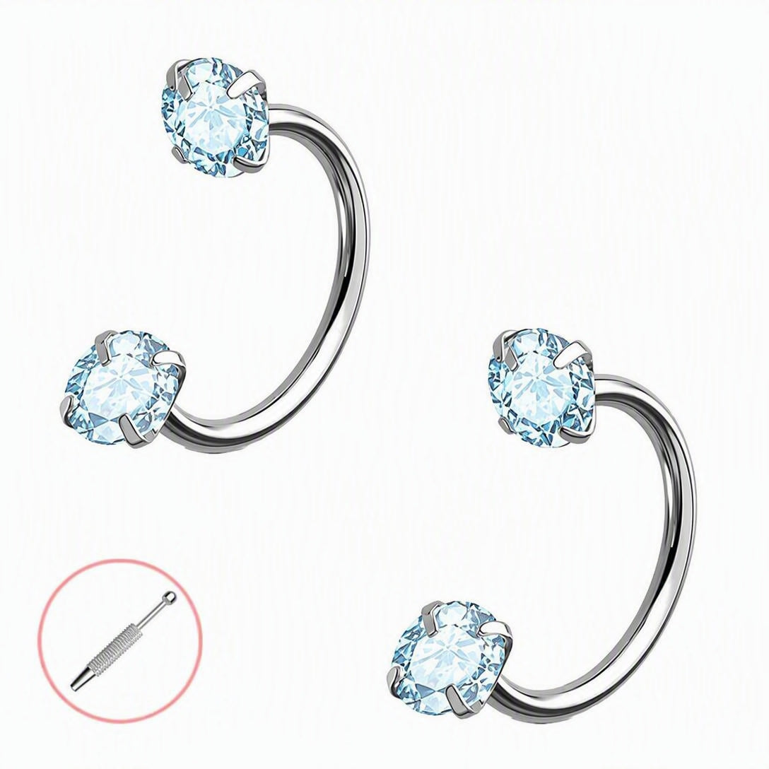 Horseshoe Gem Nose Ring – Internally Threaded & Comfortable