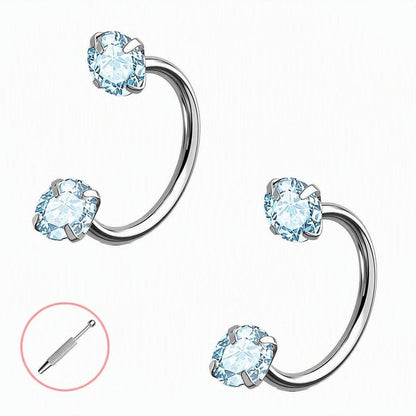 Horseshoe Gem Nose Ring – Internally Threaded & Comfortable
