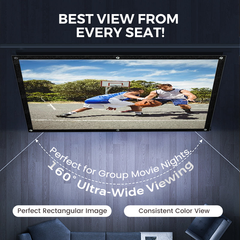 High Definition Projection Screen - 120-inch Diagonal with Matte White Surface for Crystal Clear Home Cinema Experience 🎬🌟
