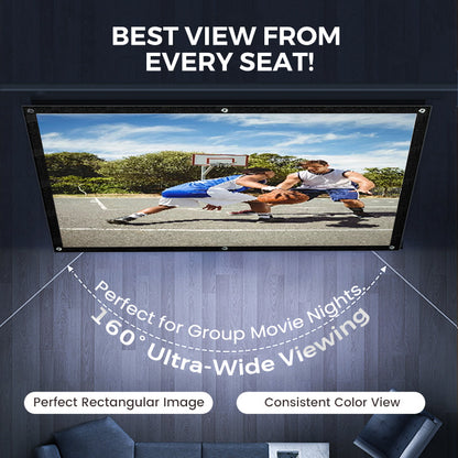 High Definition Projection Screen - 120-inch Diagonal with Matte White Surface for Crystal Clear Home Cinema Experience 🎬🌟