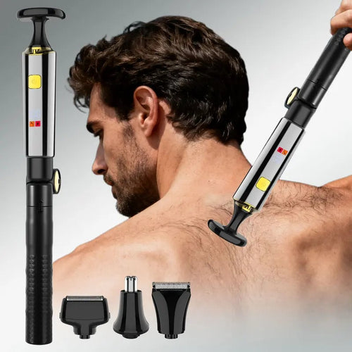 🎁 Men's 4-in-1 Electric Body Grooming Kit | Extendable Back Hair Trimmer