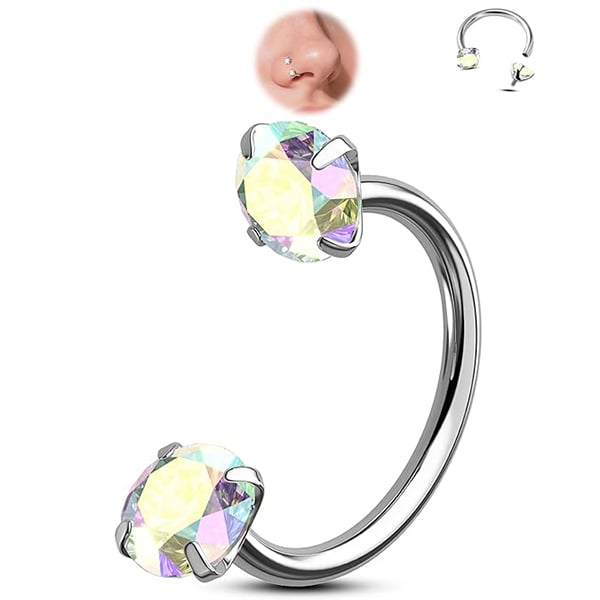🔥Last Day 50% OFF - Horseshoe Gem Nose Ring – Internally Threaded & Comfortable
