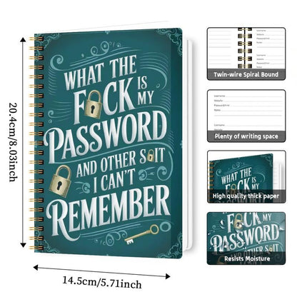 📅 Funny Password Notebook- Spiral Bound