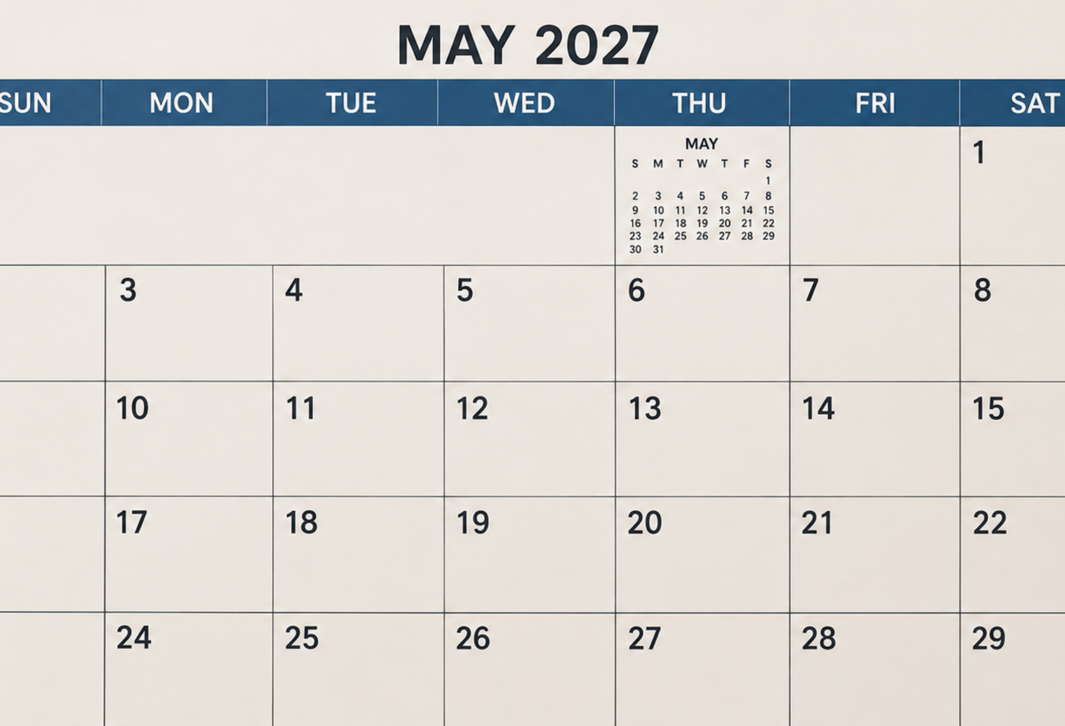 Clear Monthly Date
