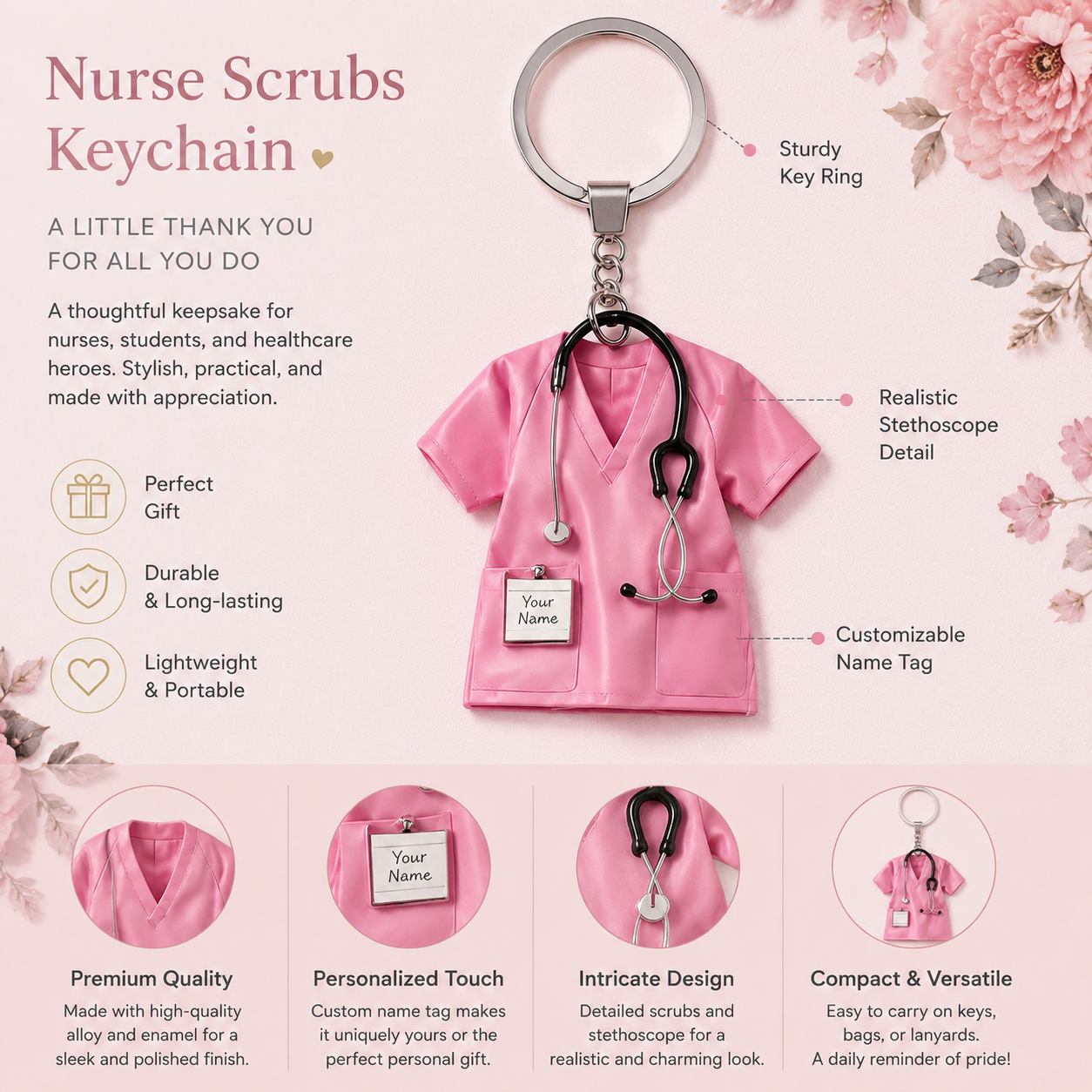 💉👩‍⚕️ Nurse Scrub Keychain