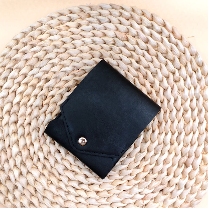 Multifunctional Slim Compact Wallet, Handmade Leather Card Holder