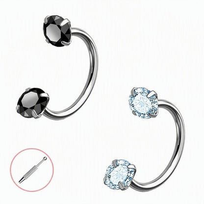 Horseshoe Gem Nose Ring – Internally Threaded & Comfortable
