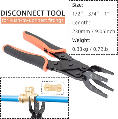 💥Exclusive Offer💥Fit Disconnect Tong Tool for Easily Removing Push-to-Connect Fittings(1/2in, 3/4in, 1in)