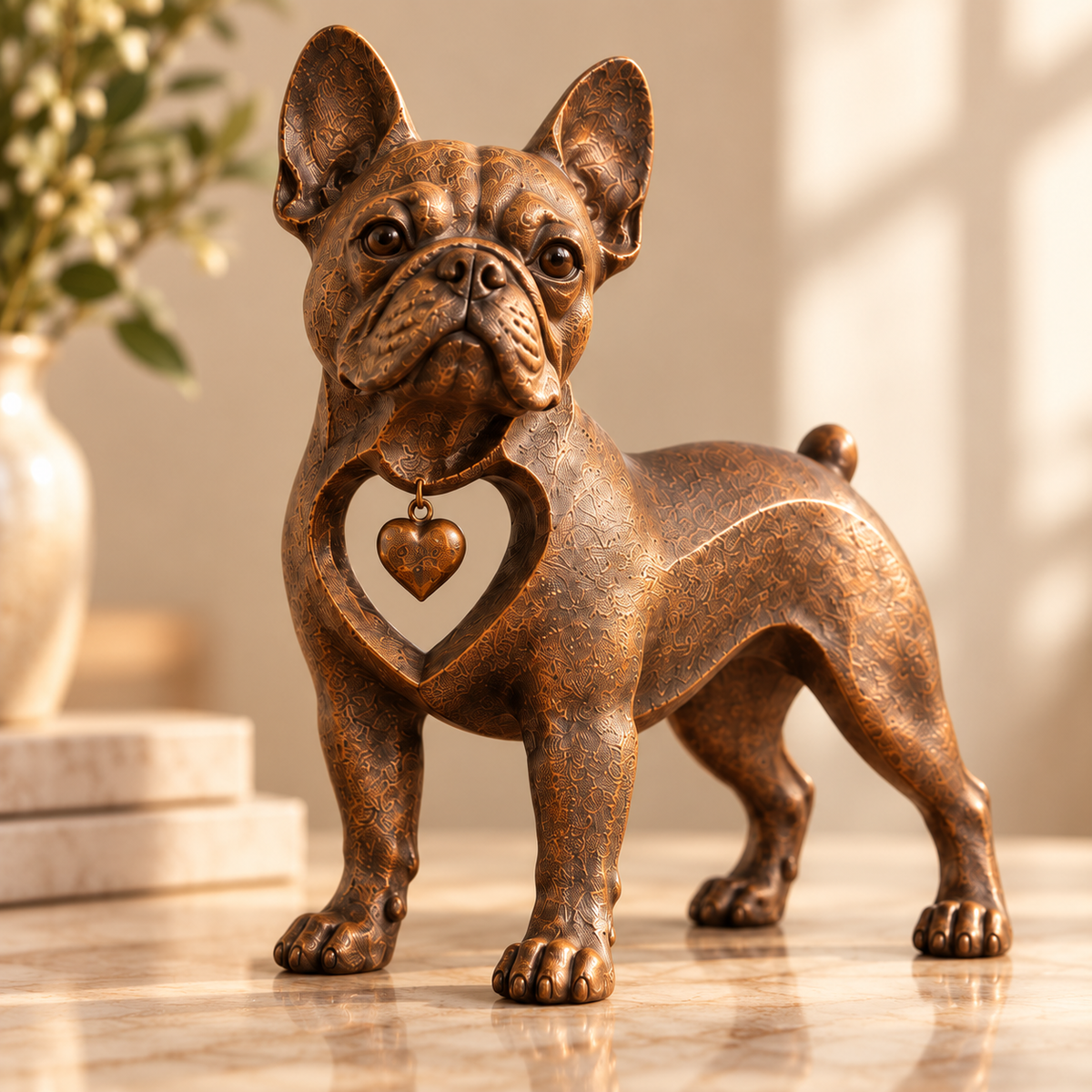 ⭐Heritage Charm French Bulldog Sculpture – Vintage Iron Frenchie Accent for Timeless Interiors