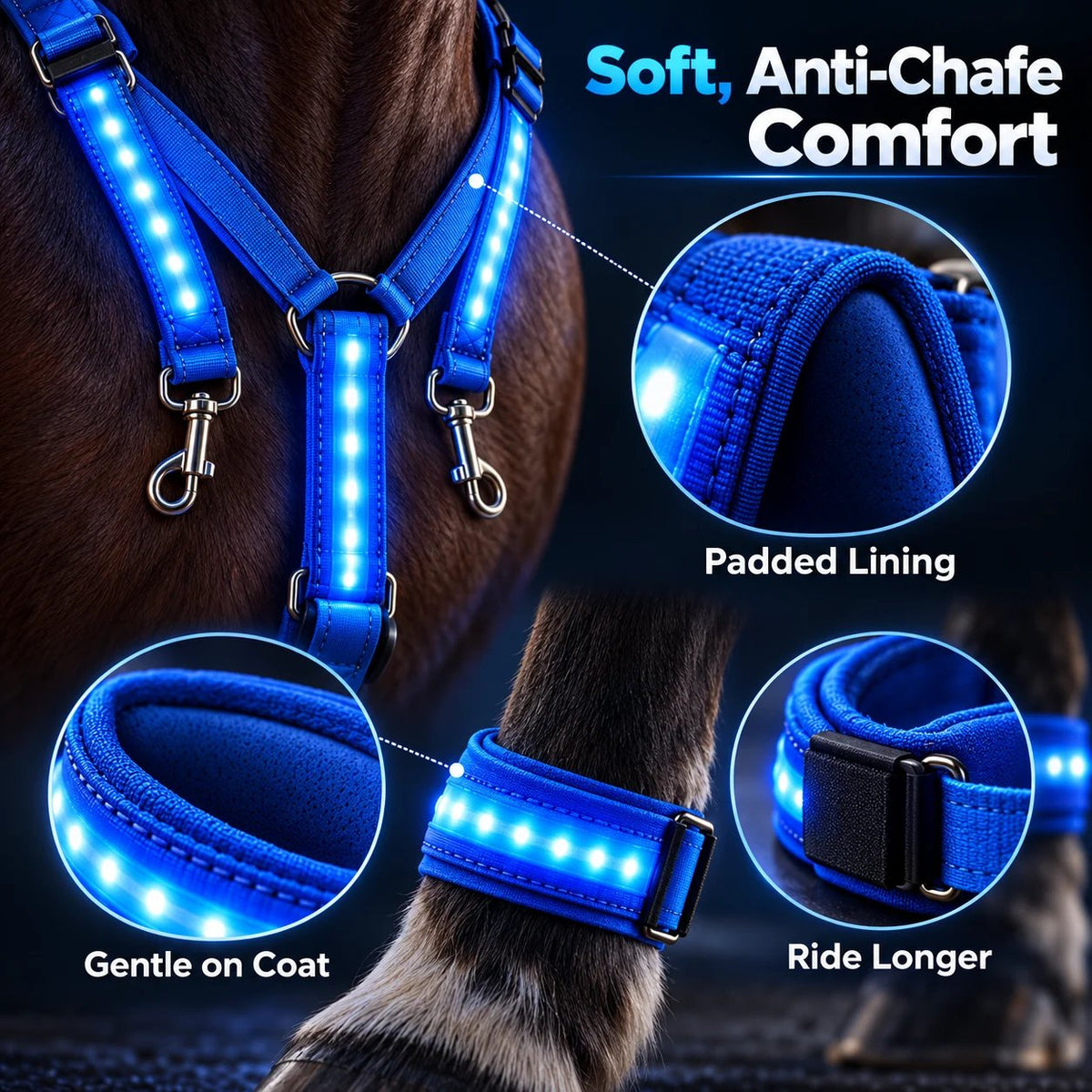 💎Horse LED Night Glow Protection Gear 6-Piece Full Set🐎