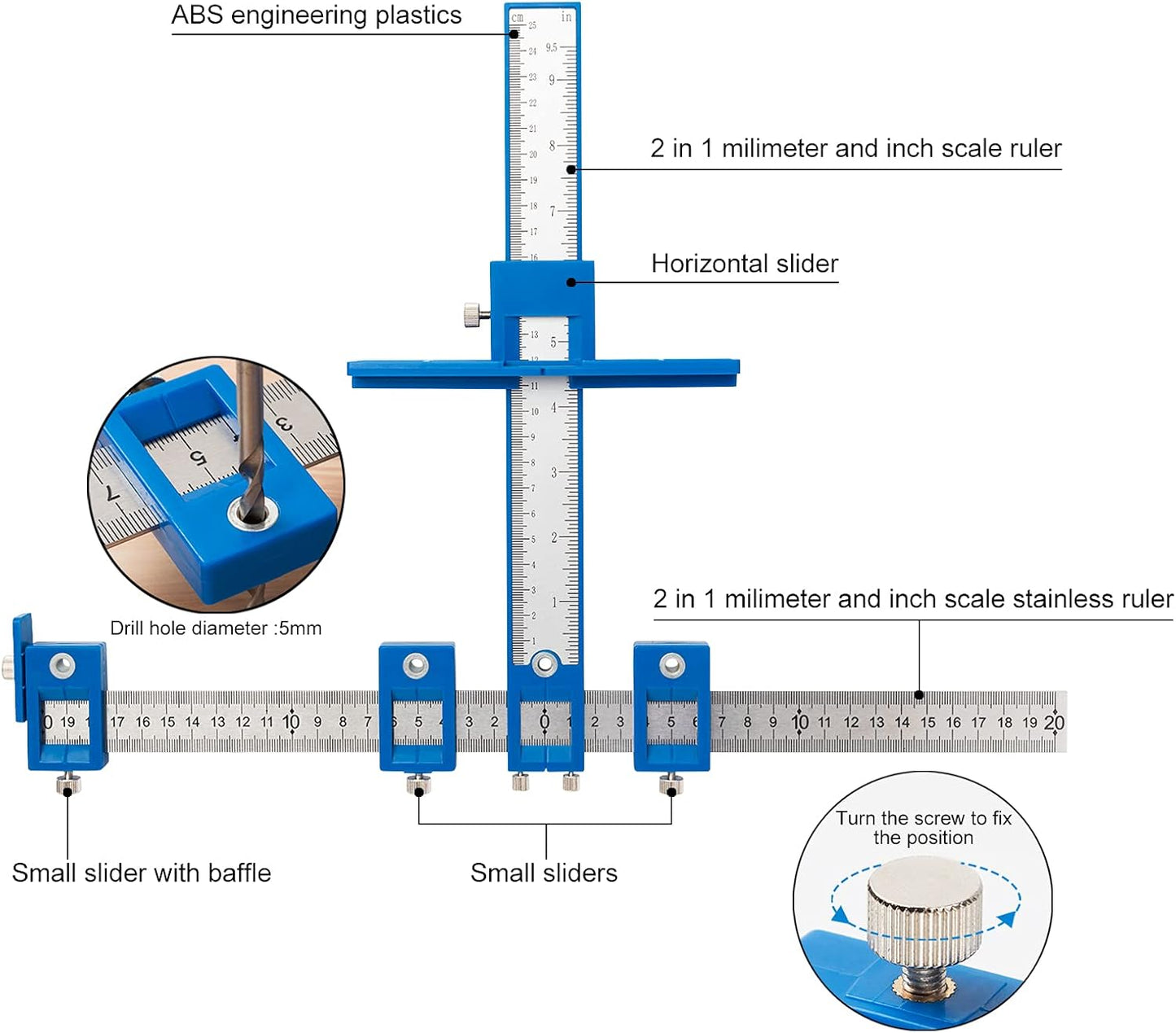 📏Precision Cabinet Hardware Jig - Handle & Pull Drill Guide Template for Door Drawer Installation
