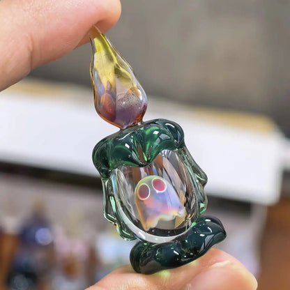 Ghost in Candle Handmade Glass Figurine 👻🕯️