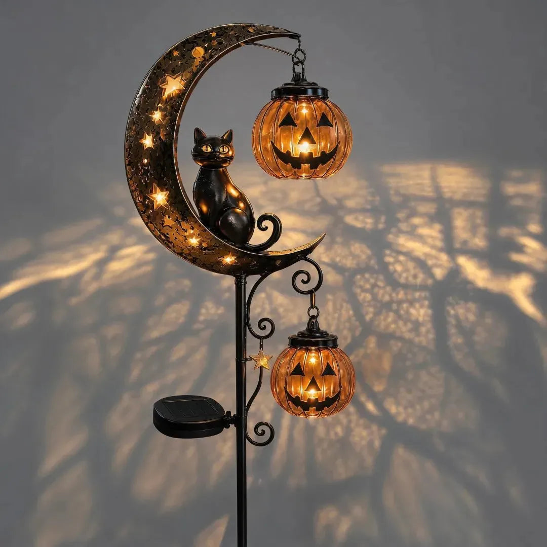 🔥Summer Sale 49% OFF🔥 - 🎃Solar Halloween Black Cat Garden Stake Light