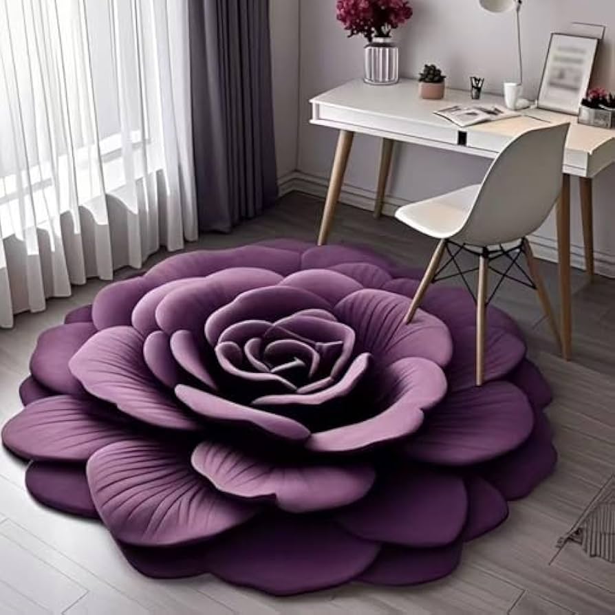 3D Floral Plush & Diatomaceous Earth Floor Mat (40*40cm)