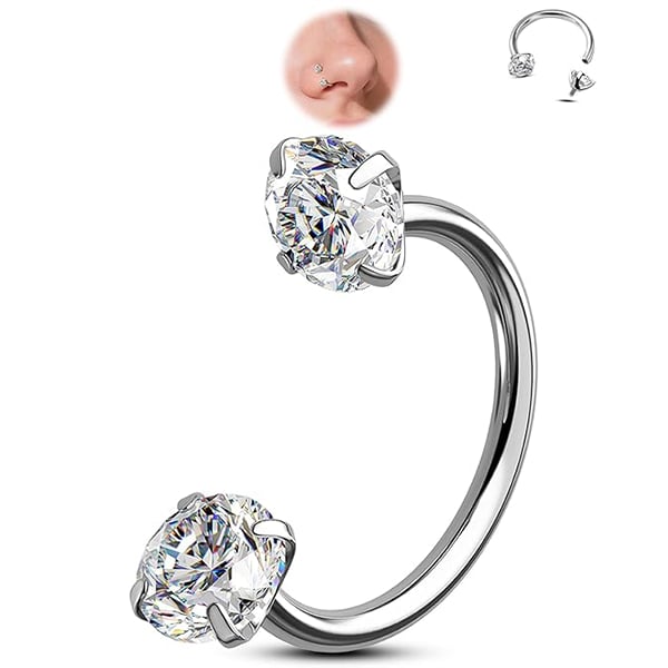 🔥Last Day 50% OFF - Horseshoe Gem Nose Ring – Internally Threaded & Comfortable
