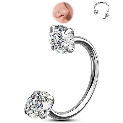🔥Last Day 50% OFF - Horseshoe Gem Nose Ring – Internally Threaded & Comfortable