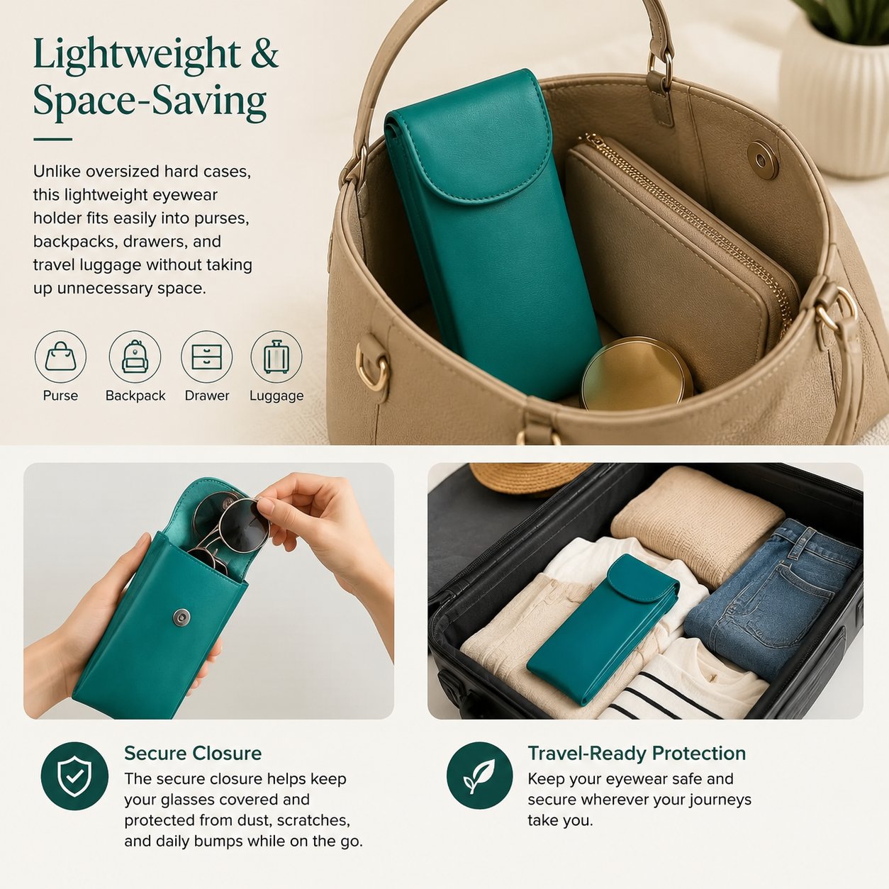 💖Hot 30% OFF🌹👓 Double Flap Leather Eyeglass Case