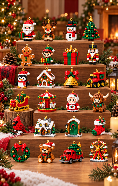 Child with a Christmas mini build