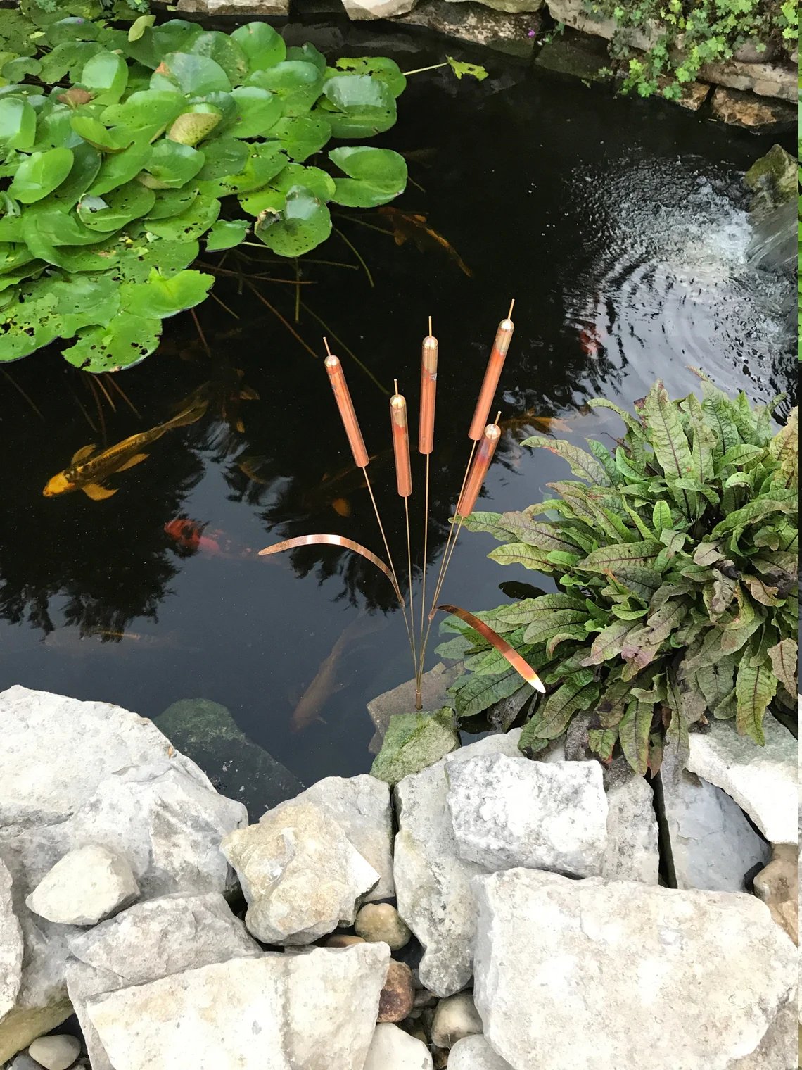 Copper Cattail Wind Chimes
