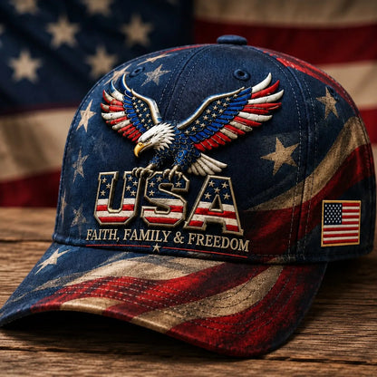 🔥Father's Day 49% OFF - 🇺🇸✨USA Faith, Family & Freedom Cap - Embroidered Edition🧢(Breathable & Lightweight Comfort & Unisex Fit)