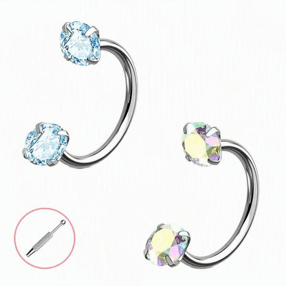 Horseshoe Gem Nose Ring – Internally Threaded & Comfortable