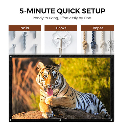 High Definition Projection Screen - 120-inch Diagonal with Matte White Surface for Crystal Clear Home Cinema Experience 🎬🌟