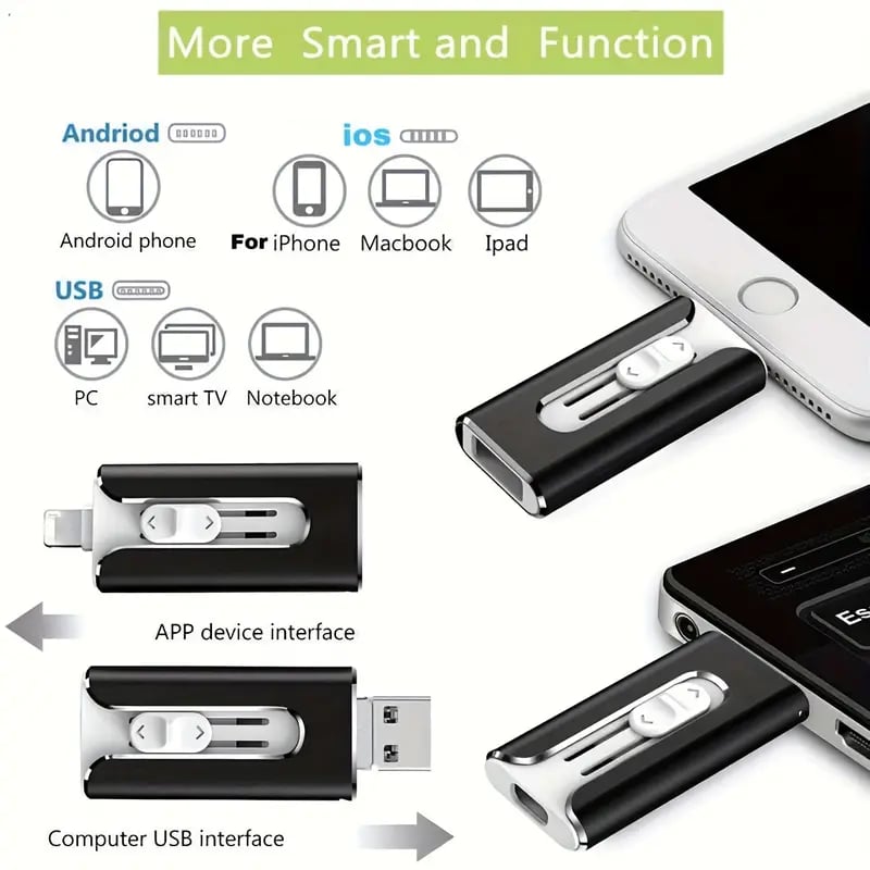 🌟High-capacity 3-in-1 USB flash drive