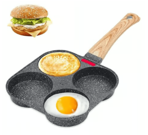 🏆Hot Sale⚡🍳Non-stick Egg Frying Pan, 4 Holes Skillet With Handle🍳