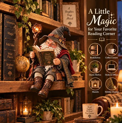 🧙‍♂️ The Wandering Scholar Gnome – Enchanted Reading Wizard Figurine