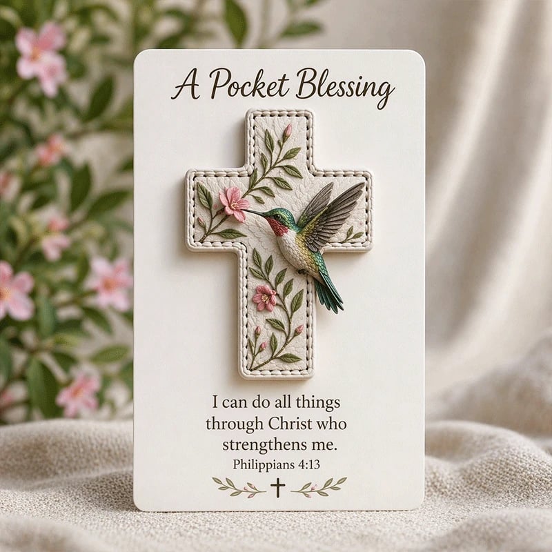 🙏🕊️ Christian Bird Pocket Cross Gift for Peace & Encouragement