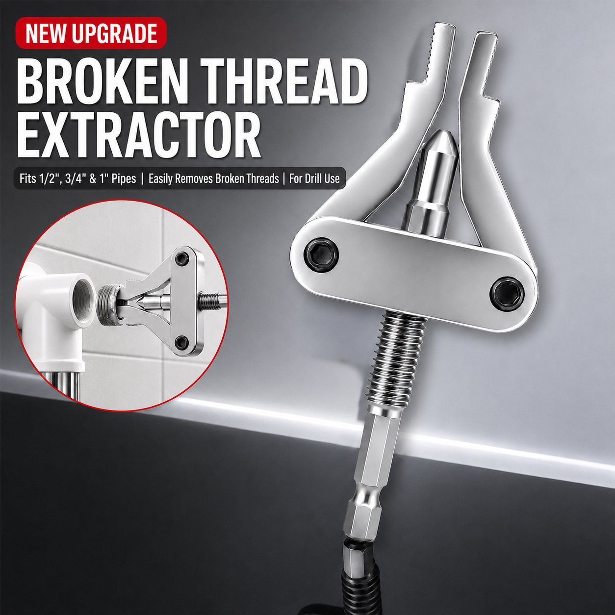 🛠️ Broken Pipe Thread Extractor | Fast Drill-Powered Broken Fitting Removal Tool