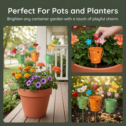 🪴Set of 3 Metal Flower Pot Garden Stakes