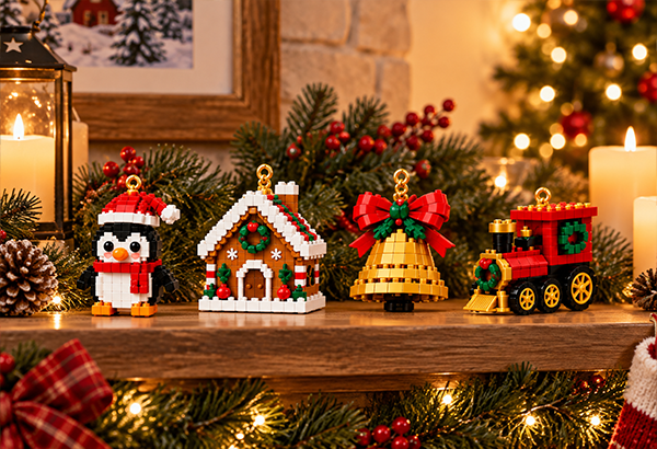 Collecting finished mini Christmas ornaments