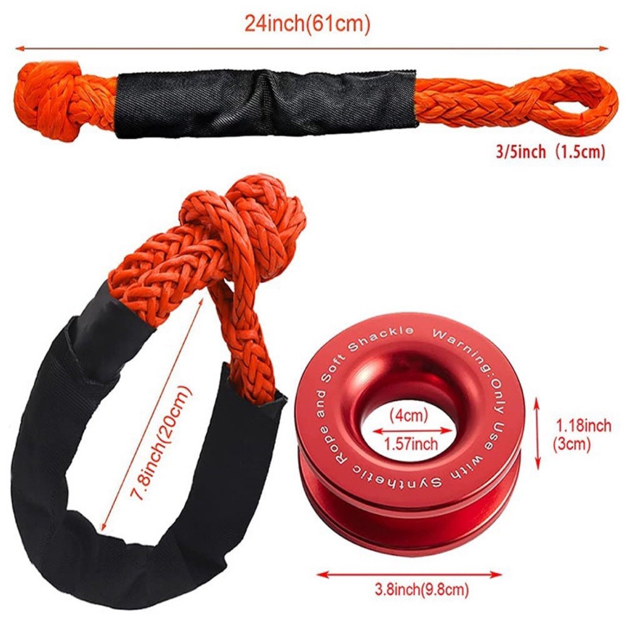 Winch Snatch Recovery Ring for ATV, UTV, SUV & Truck Recovery