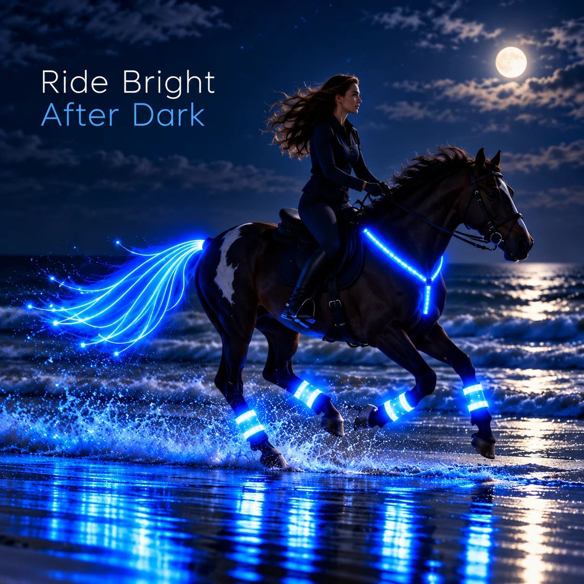 💎Horse LED Night Glow Protection Gear 6-Piece Full Set🐎